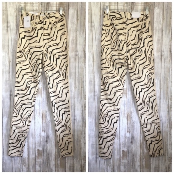 NWT WeWoreWhat Piped Stiletto Slit Zebra Straight Leg - Picture 4 of 10